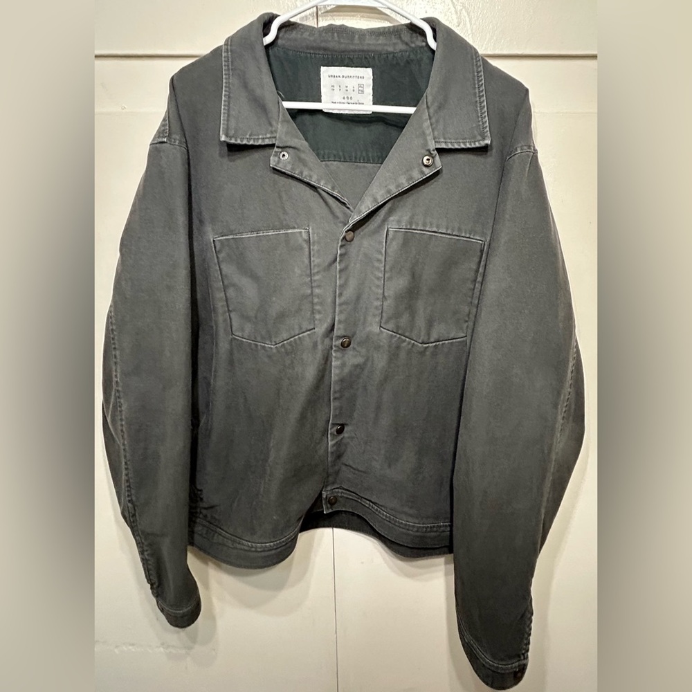 Urban Outfitters Cropped Olive Green Light Spring Denim Jacket - Size XL